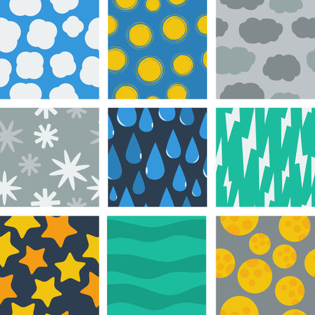 illustration of seamless pattern of weather conditions