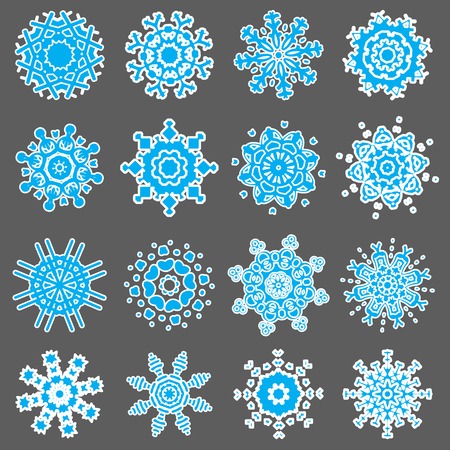 set of isolated Christmas snowflakes for designのイラスト素材