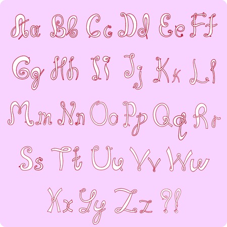 vector illustration of the English hand-written alphabetのイラスト素材