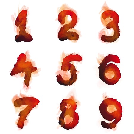 vector illustration of  English  burning numbers for designのイラスト素材
