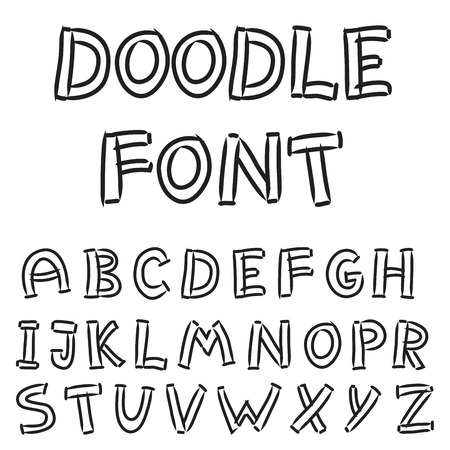 illustration of  English alphabet in doodle styleのイラスト素材