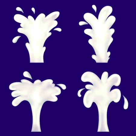 vector illustration of isolated milk fountain setのイラスト素材