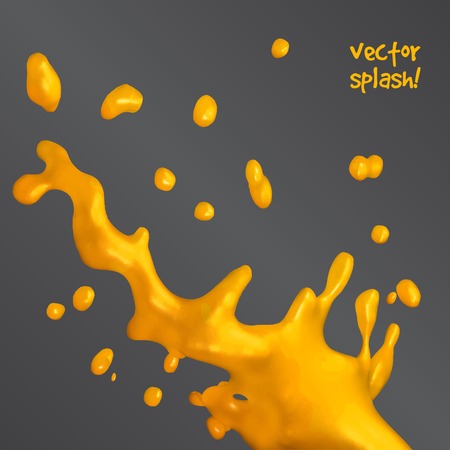 vector illustration of isolated orange juice splashのイラスト素材