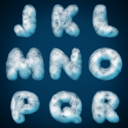 vector illustration of cloud alphabet for designのイラスト素材