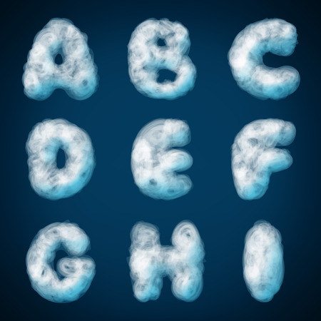 vector illustration of cloud alphabet for designのイラスト素材
