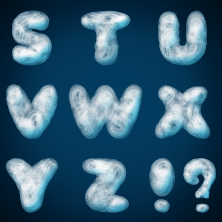 vector illustration of cloud alphabet for designのイラスト素材