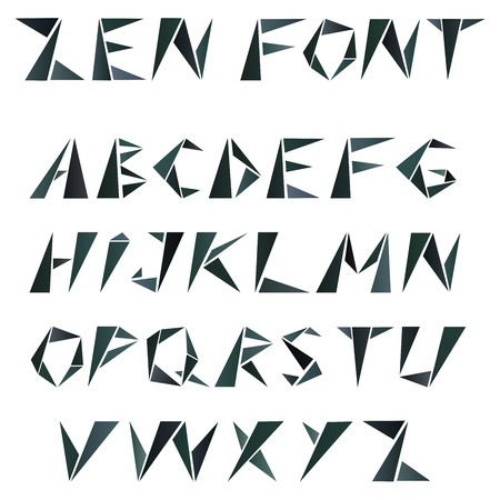 vector illustration of mosaic triangular alphabet for designのイラスト素材