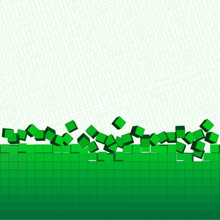 background. Pixel art and digital binary codeの写真素材