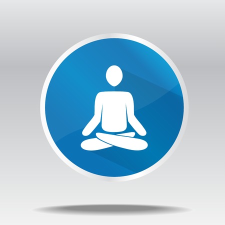 vector illustration of flat icon of meditating manのイラスト素材