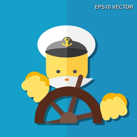 Vector flat icon - captain. のイラスト素材