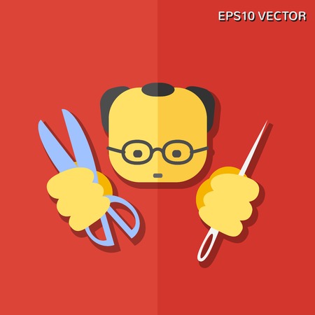 Vector flat icon - tailor. For websites, print and presentation templates, creating logos and infographics, web and mobile services and apps.のイラスト素材