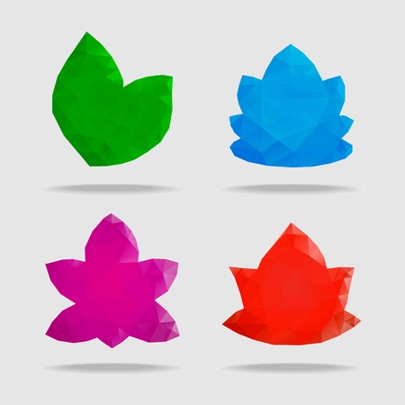 vector  set - flowers in a triangular styleのイラスト素材