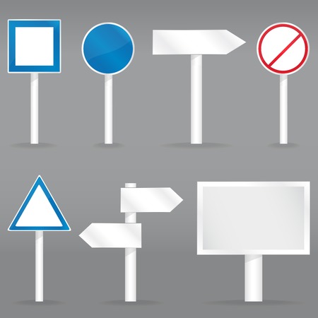 Vector mockup. Set of isolated road signsのイラスト素材