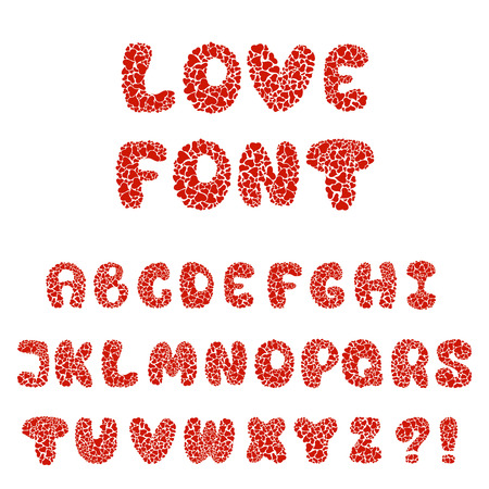 vector font of various shapes of hearts  for Valentine's dayのイラスト素材