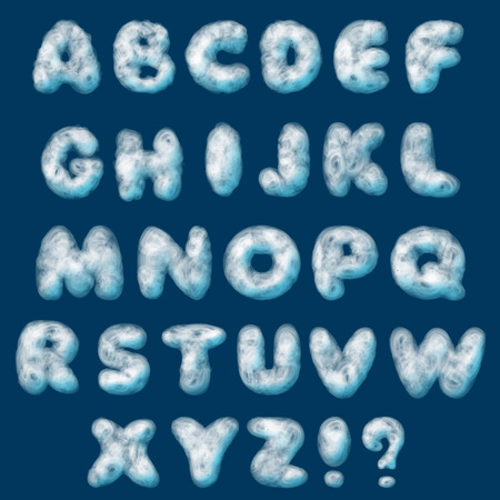 English cloud font for design. Vector setのイラスト素材