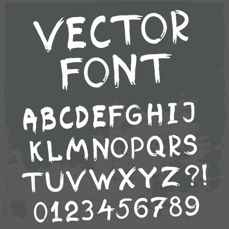 English alphabet in grunge style. Vector setのイラスト素材