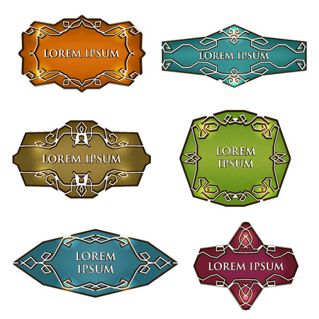Vintage frames and monograms for labels and signage. Vector set.のイラスト素材
