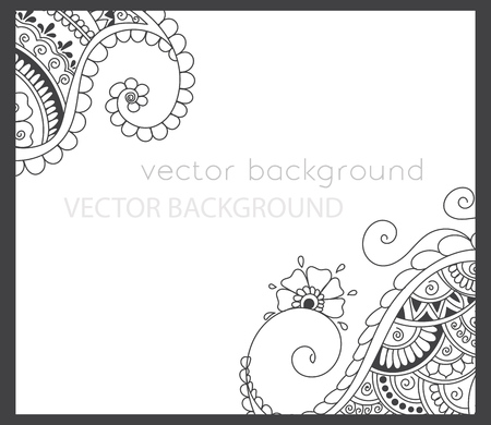 abstract spring background with henna patterns. Stock mehndi illustration for designのイラスト素材