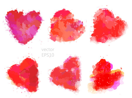 vector doodle hearts set for happy valentines day or weddingのイラスト素材