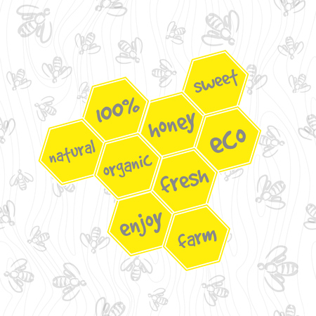 doodle honeycomb patternのイラスト素材