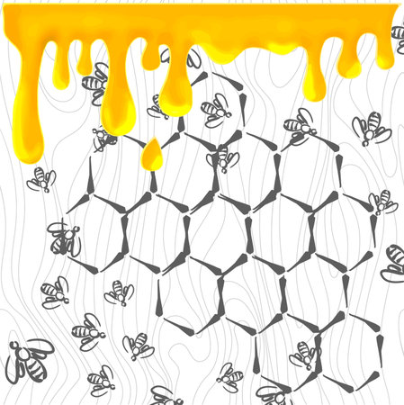 bee and honeyのイラスト素材