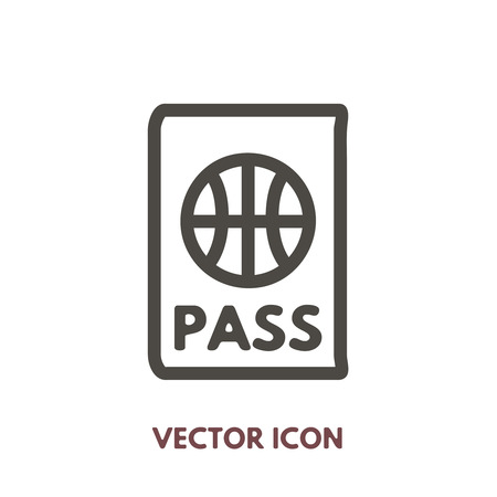 Vector doodle passport icon. Stock line symbol for design.のイラスト素材