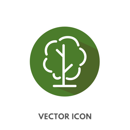 Vector doodle tree icon. Stock round symbol for design.のイラスト素材