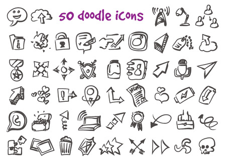 doodle icons setのイラスト素材