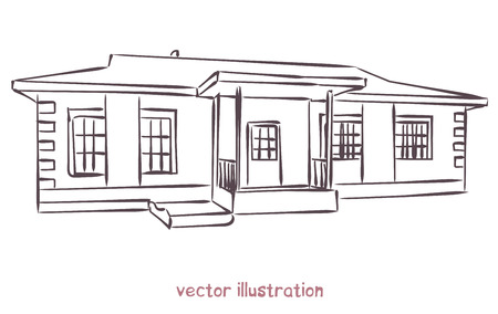 Sketch of individual house.のイラスト素材