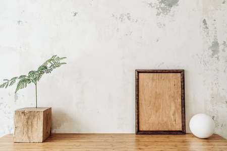 Empty desk. Office or home workplaceの写真素材