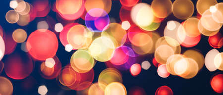 Contrast and colorful bokeh texture backgroundの写真素材