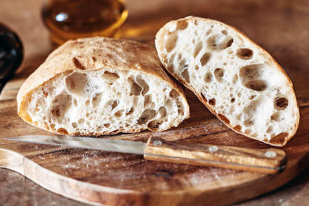 Rustic Artisan Bread Or Italian Ciabattaの写真素材