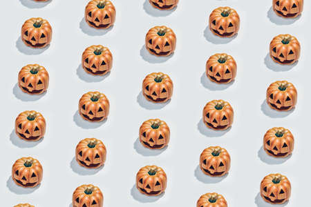 Halloween Jack-o-lantern pumpkin pattern backgroundの写真素材