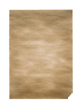 Textured old brown watercolor paper sheet placed flat.の写真素材