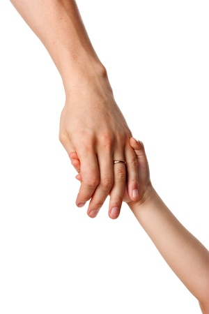 Father giving a hand to a childの写真素材
