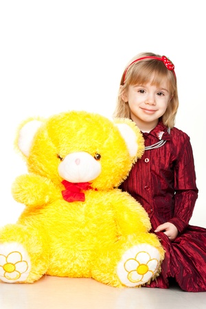 Portrait of a beautiful girl smiling isolated on whiteの写真素材