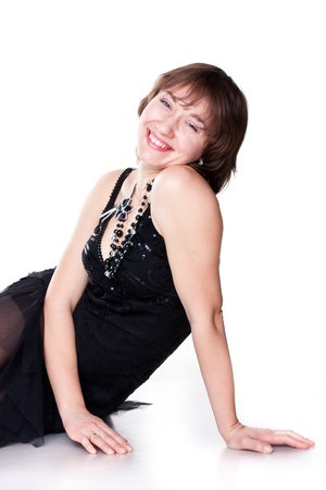 Beautiful young woman posing isolated on whiteの写真素材
