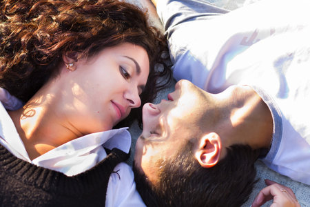 Beautiful happy love couple outdoor の写真素材