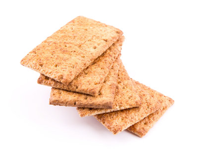 Wholesome biscuits with cereal isolated on white  Healthy diet concept 