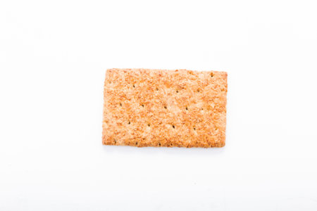 Wholesome biscuits with cereal isolated on white  Healthy diet concept 