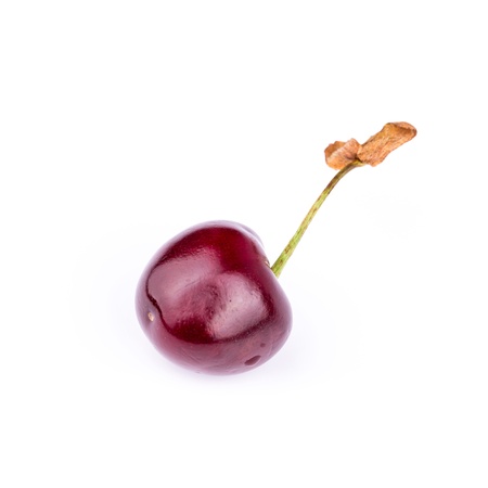 Sweet fresh cherry isolated on white backgroundの写真素材