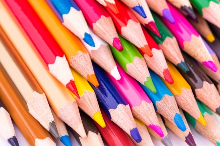 Colour pencils isolated on white background  Back to school concept の写真素材