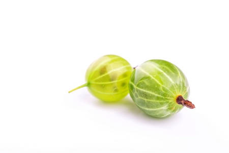 Gooseberries isolated on white backgroundの写真素材