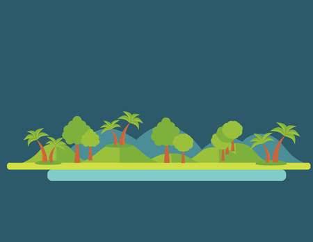 Forest Green Landscape, nature. Flat vector illustrationのイラスト素材