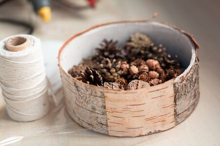 Creating flower composition as a present for mother's day. Floral Design basicsの写真素材