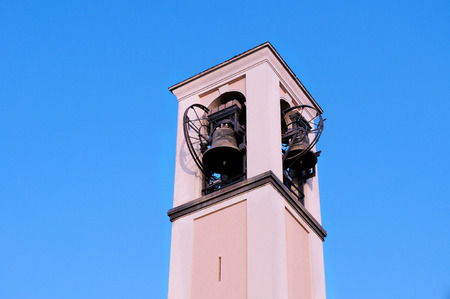 Bell tower on the sky backgroundの写真素材