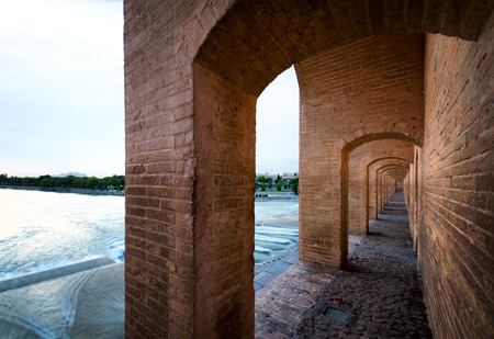 Khaju Bridge is a bridge in the province of Isfahan, Iran.の写真素材