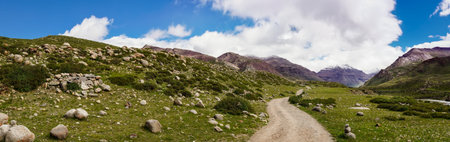Panoramic view of mountain lanscape in Himalaya, Tibet