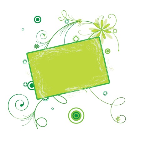 Decorative banner on a grunge floral backgroundのイラスト素材