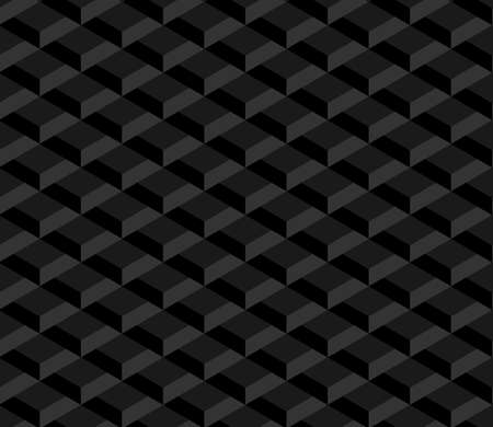 Isometric abstract vector background in black. Seamless pattern.のイラスト素材